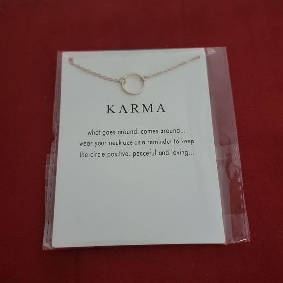 Karma Single Ring Necklace New - Picture 1 of 2